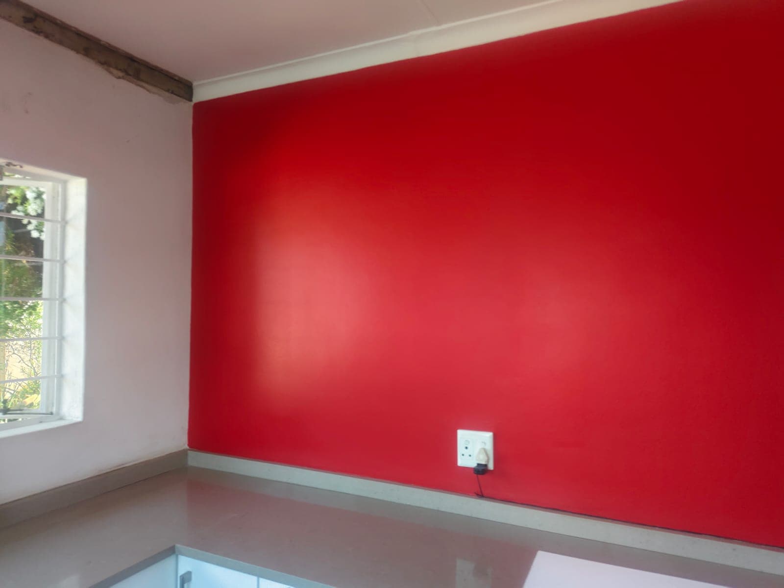 Red Accent Kitchen Wall